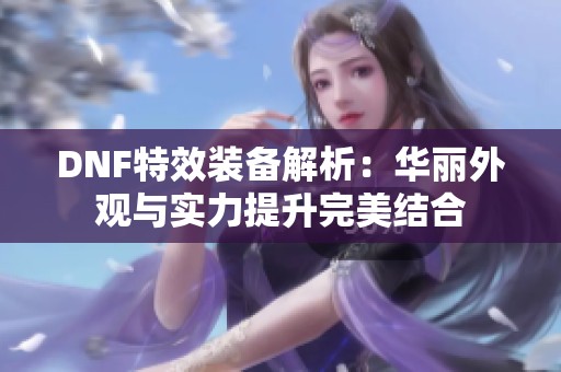 DNF特效装备解析：华丽外观与实力提升完美结合