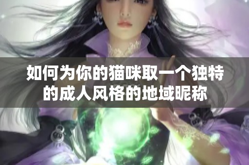 如何为你的猫咪取一个独特的成人风格的地域昵称