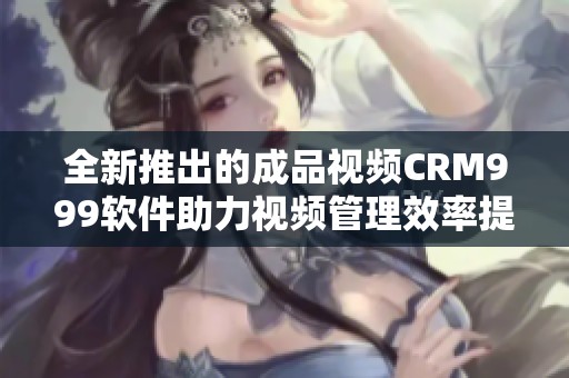 全新推出的成品视频CRM999软件助力视频管理效率提升